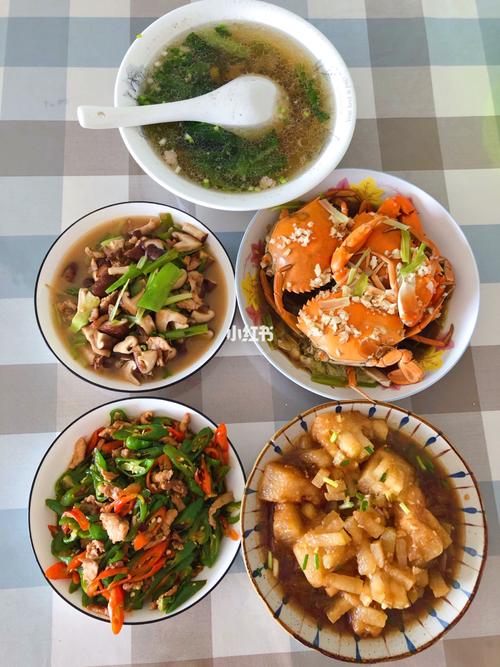 四菜一汤 美味家常小菜_美味_小菜_螃蟹_红烧_黄桃_快手菜_午餐_家常