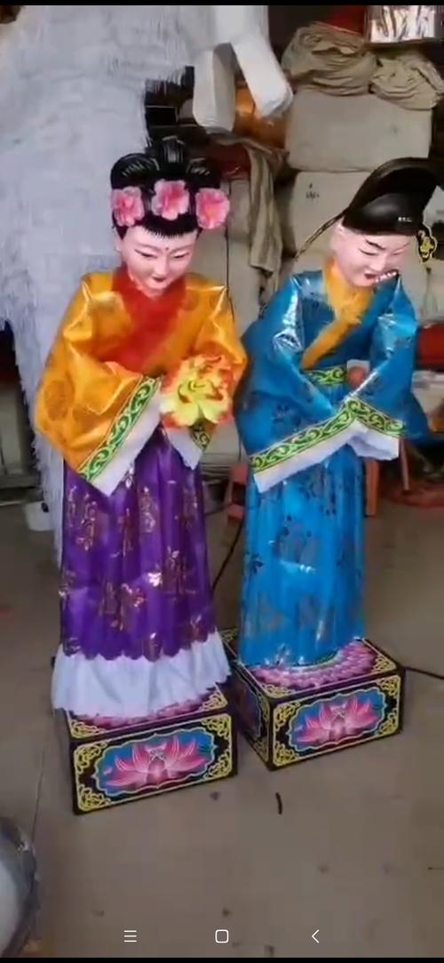 殡葬用品厂家纸扎祭祀白事金童玉女塑料纸人替身电动童男童女