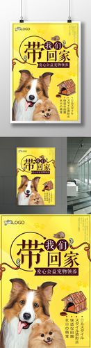 宠物带我回家爱心领养海报设计