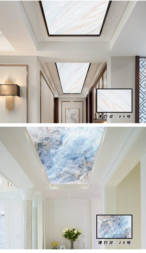 艺术玻璃吊顶灯板大理石花纹天花板走廊有机玻璃灯箱