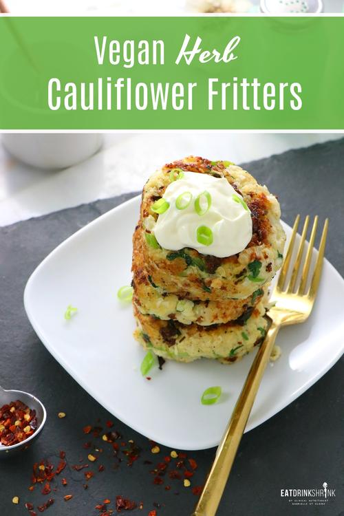 vegan herb cauliflower fritters