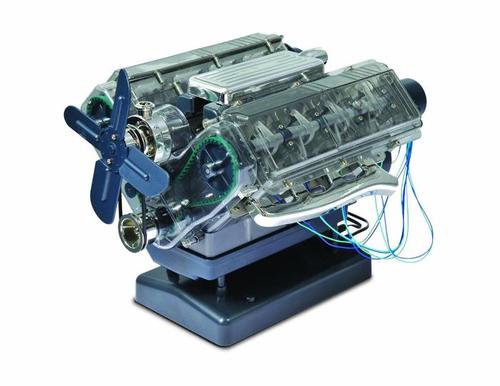 haynes v8电动发动机汽车引擎模型可发动可转动可动发声透明拼装 - 模