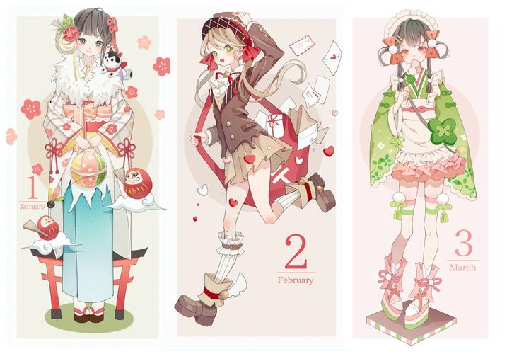 果然万物皆可拟人,连月份都被日本画师娘化了,我最喜欢5月小姐