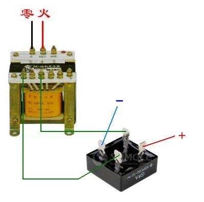 应是整流桥接线不当引起的. 参考接线图: 向左转  向右转