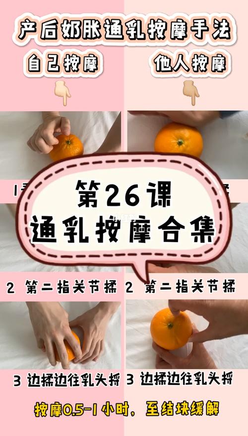 当我们乳房有硬块～或者产后乳房奶胀有结块,试试这套手法按摩,可以