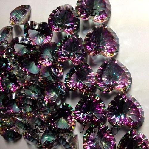 梧州宝石厂批发锆石玻璃水晶电镀七彩紫红千禧裸石七彩石裸石