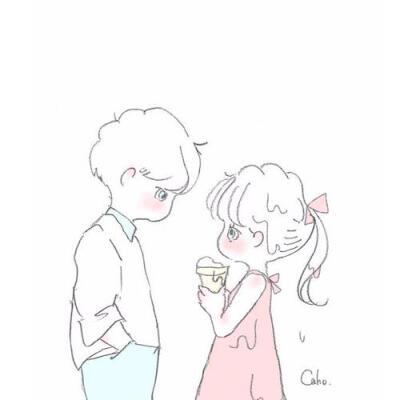 情侣头像面对面简笔画