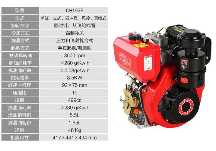 单杠风冷柴油机4 6 9 10 12 15马力微耕机机头186fa188f192f动力