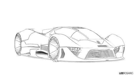 跑车赛车简笔画