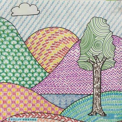 简单的线条也可以创作出装饰感十足的风景画作品!