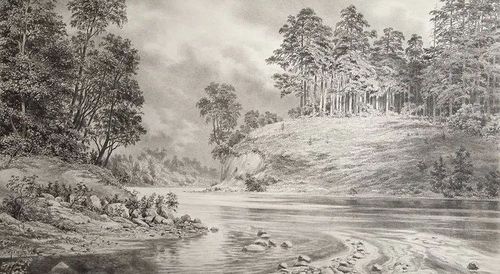 走一波素描风景领略山川河流的自然风光素描