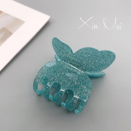 大号美丽的醋酸毛爪韩国粉彩蝴蝶形发夹爪子大款彩色粉色爪夹女士配件