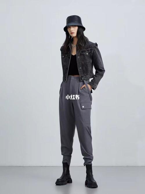 高级深灰色高腰牛仔外套_高腰_牛仔服_潮流_穿搭ootd