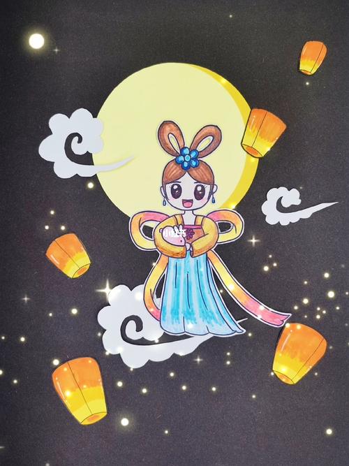 q版嫦娥仙子_绘画_中秋节去哪玩_手工制作_儿童画_中秋节绘画_兴趣