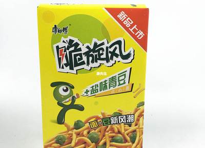 康师傅脆旋风 盐味青豆点心面50g*15盒 干脆面 干吃面