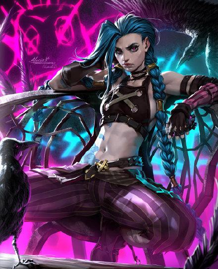 jinx from arcane (fanart) 画师aleriia_v (lerapi) 金克斯 双城之战
