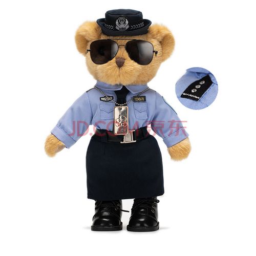 熊之家(bears" home) 警察玩偶泰迪熊警熊毛绒公仔警察节礼物警花警草
