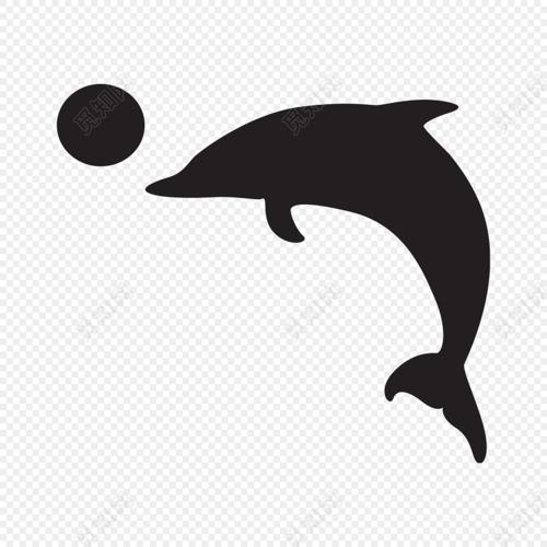 可爱卡通海豚剪影素材