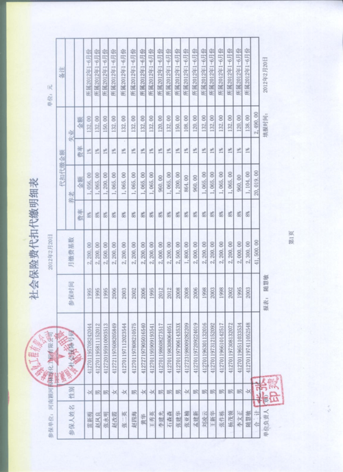 近三个月社保明细单及缴费凭证