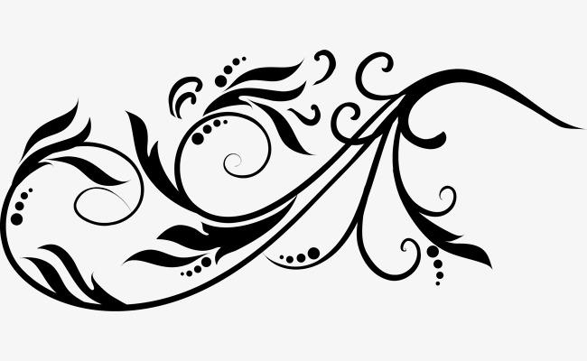 手绘黑色藤蔓叶子