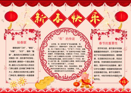 红色中国风春节小报word模板.docx 1页