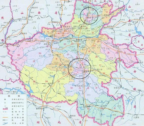 鹤壁和漯河两市在河南的位置