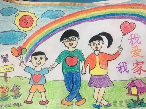 和谐家庭少儿绘画作品
