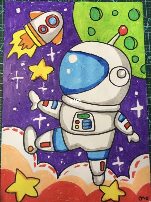 儿童画《宇航员》_画画_简笔画_文化_绘画