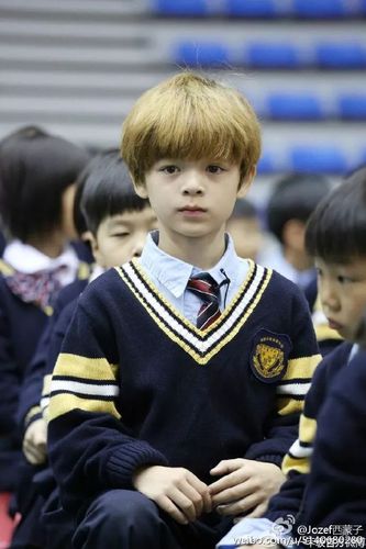 他是中英混血儿,栗色的头发,精致的五官,还有可爱的小酒窝.