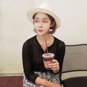 夏款新 2014韩国正品 gaengs 小性感竖条纹针织t恤