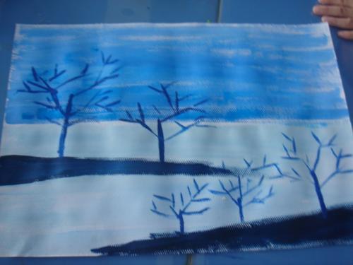 水粉冷色简笔画