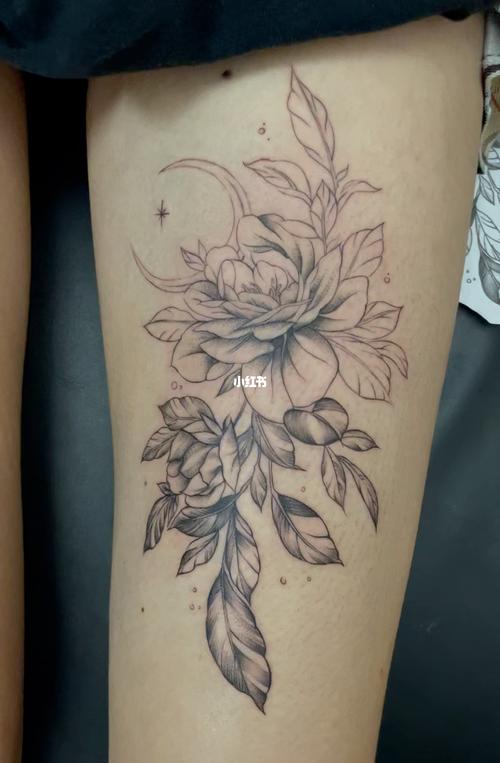 大腿纹身#素花纹身_纹身_湘潭中心自由行热门攻略_美妆_彩妆