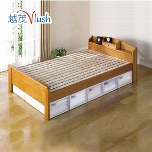 越茂hz-drc01 实木家具宜家实木床储物水曲柳木单人床商品图片价格