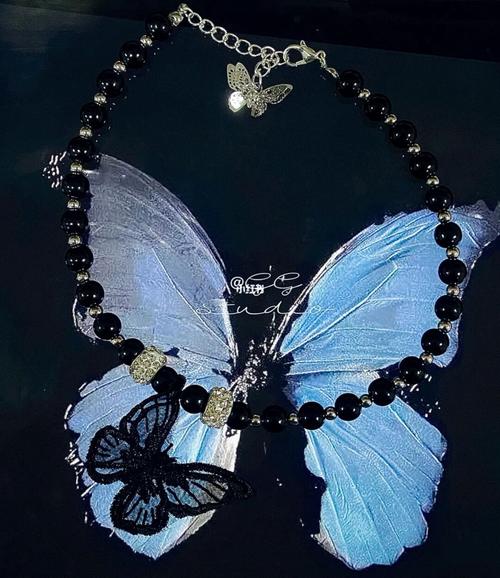 暗黑蝴蝶03|串珠欣赏_串珠_刺绣款_蝴蝶_时尚_配饰_首饰