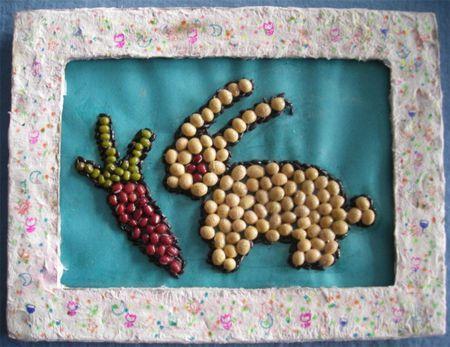 有豆子和大米做贺卡用大米做贺卡