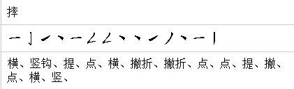 请问摔字的笔顺 是?