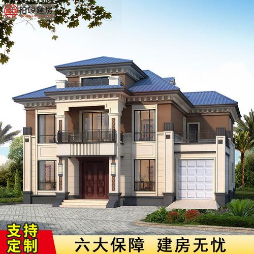 bjjf2646二层中式别墅设计图纸全套乡村小洋楼新农村自建房经济型