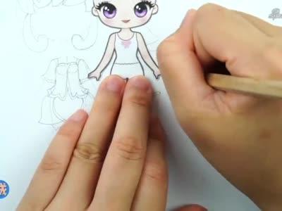 小花仙纸娃娃换装秀,桃花精灵王红雨纸娃娃创意手工贴纸