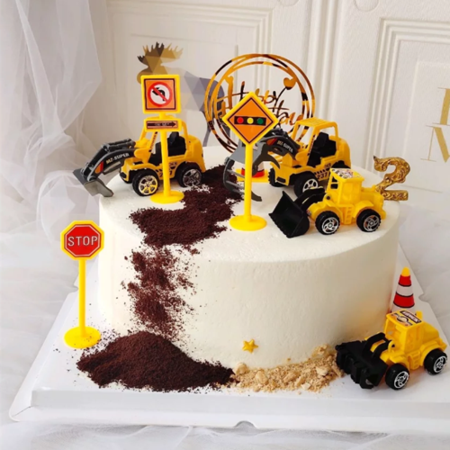 蛋糕百璐兮语儿童生日工程车挖土机日生生意小朋友新鲜蛋糕