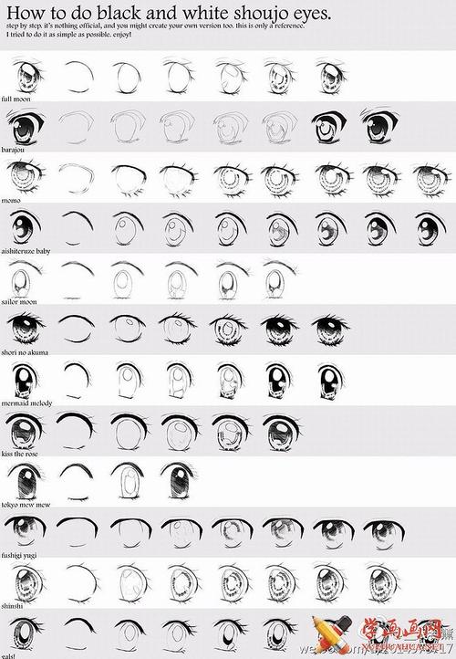 漫画自学教程_可爱水汪汪的大眼睛画法