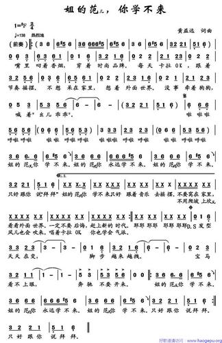 姐的范儿,你学不来歌谱