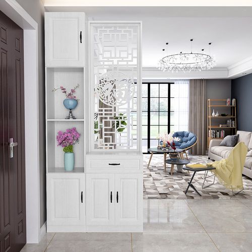 新中式屏风隔断墙简约现代客厅卧室遮挡家用玄关带鞋柜门口挡煞