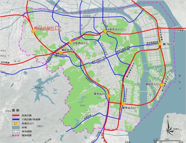 深中通道中山出口位置