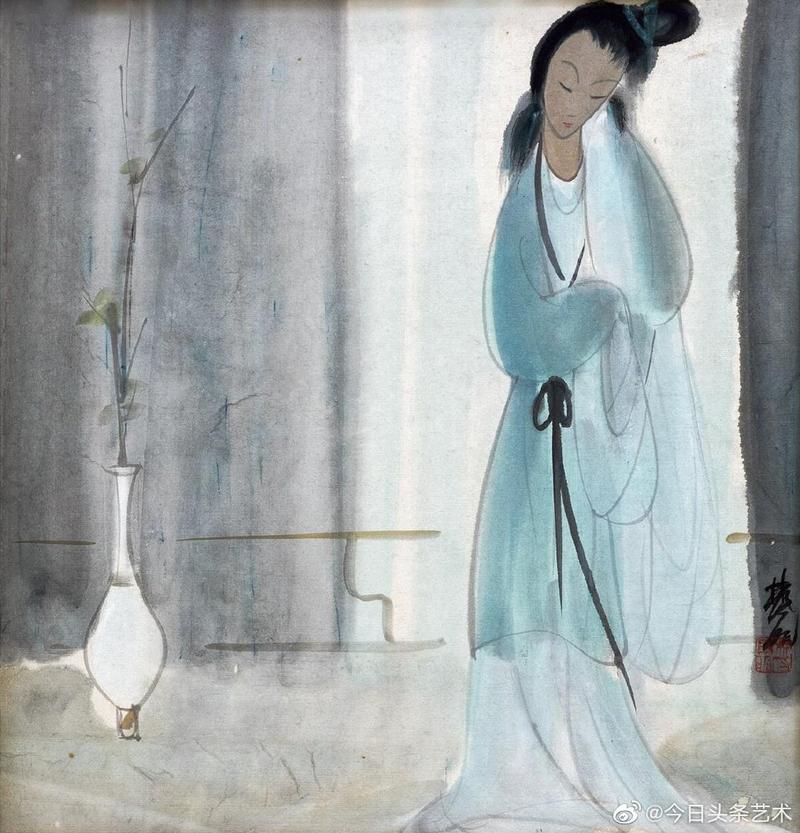 【 画家林风眠人物画《八美图》】 #人物画# #国画