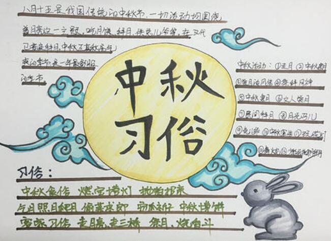 初二中秋节手抄报图片