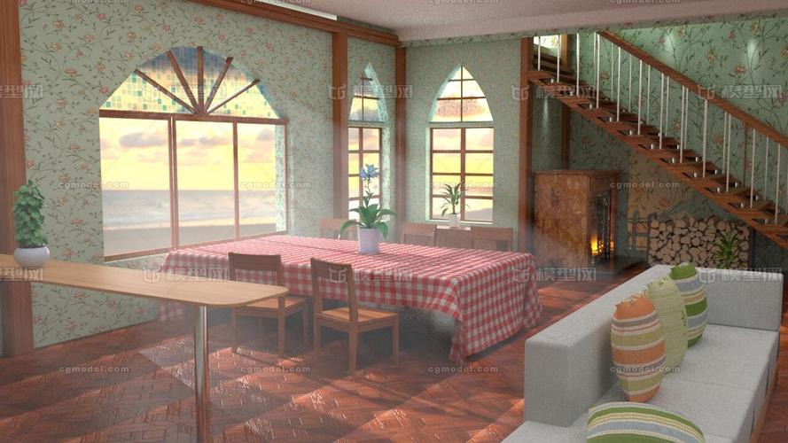 maya制作的室内场景.阿诺德渲染