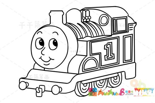 怎么画托马斯小火车,托马斯手绘带步骤图,儿童画火车最简单画法