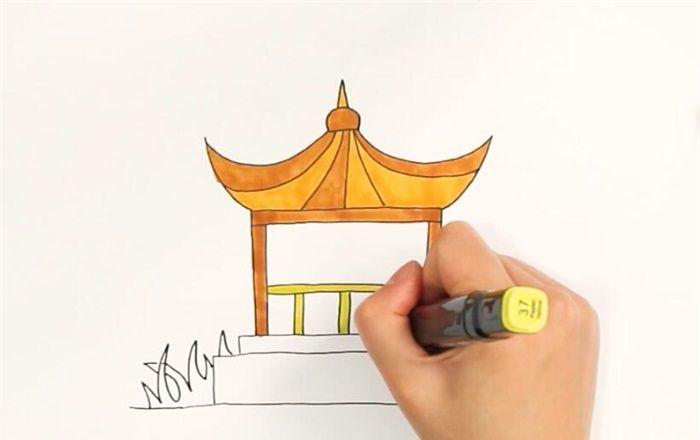 亭台楼阁怎么画_风景简笔画_简笔画大全