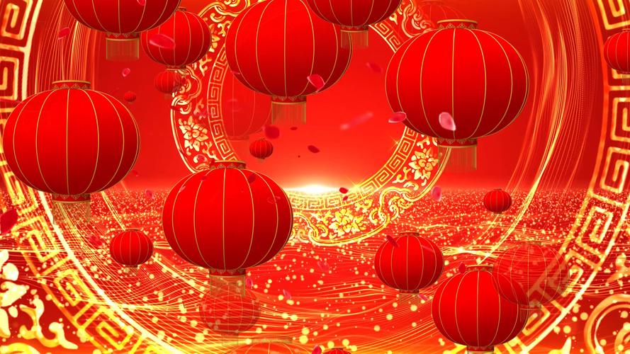 4k喜庆大红灯笼节日春节晚会舞台背景_3840x2160_高清