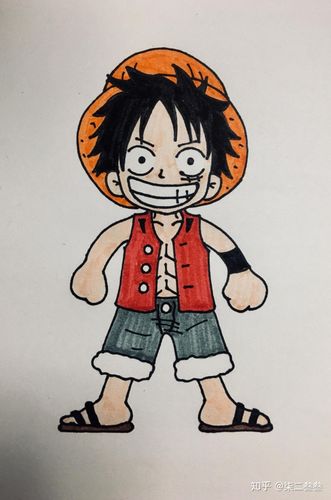 将路飞草帽的材质画好,并将他衣服上的扣子及装饰,裤子的褶皱补充